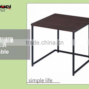 Durable Home Furniture Metal Leg With Wood Top Square Coffee Table