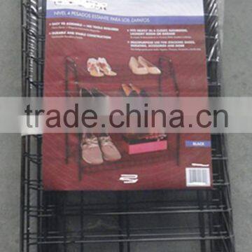 Suitable for Holding 16 Pair Shoes 4 Tier Steel Tube Black or Whte Wire Shoe Rack photo-2