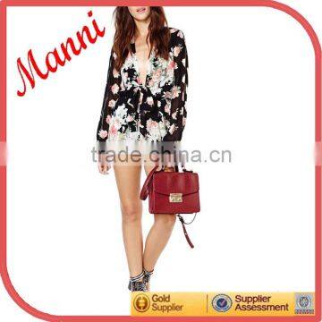 Manni Women Sheer Chiffon Floral Long Sleeve Outwear With Open Arm Slits
