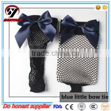 Fashion Lady Girl Women Sexy Lace Fishnet Mesh Ankle High Socks, white socks with color bow tie