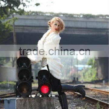 2014 Fashion Ladies Long-sleeve White Cape Collar Cardigan Knitted Partern photo-3