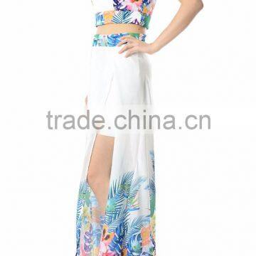 Floral Print Maxi Dress 2 Pieces Set Woman Fashion Going Out Casual Dress photo-2