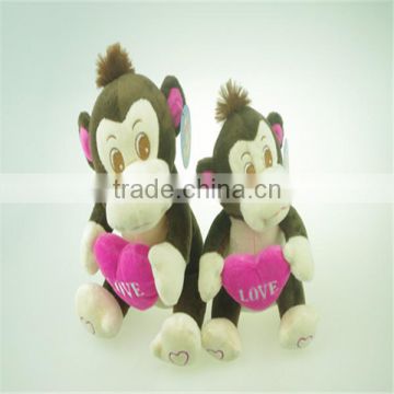 New design promotional cheap monkey love plush toy for Valentine day