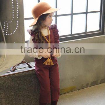 2017 Fashion Clothing for Children Girls Ruffle Jeans Jumpsuit photo-3