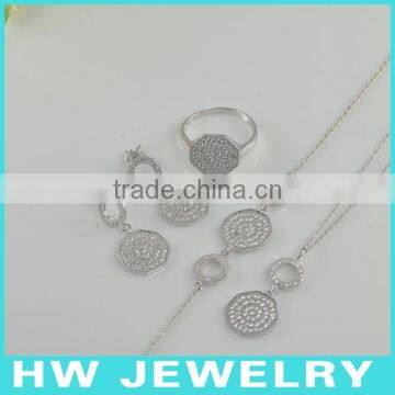 2014 Hot Sale Polygon Silver Bridal Jewelry Sets