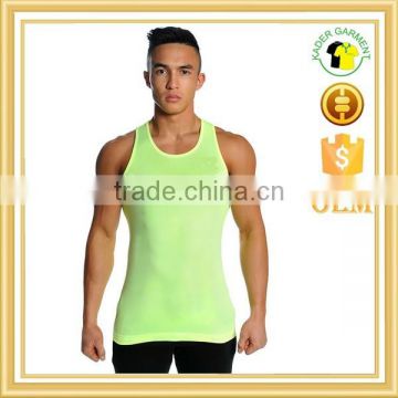 Mens dri fit gym vest, slub slim fit tank top design