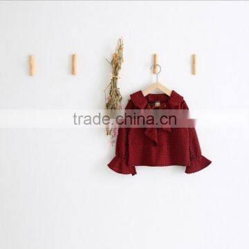 2-7 Years Wholesale 2017 New Fashion Girls Plaid Shirt Full Sleeve Ruffles Autumn Cotton Girls Blouses photo-5