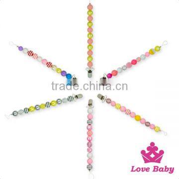8NZ441-2 Lovebaby Wholesale Colorful Plastic Candy Chunky Ball Colorful Bling Pearl Pacifier Clip photo-4
