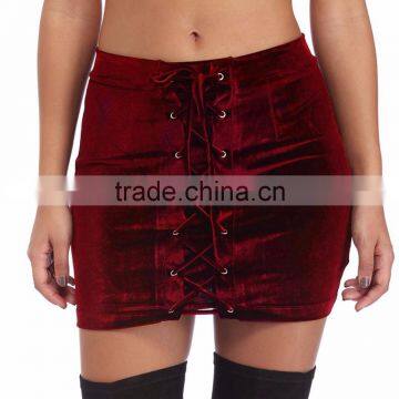 custom made latest sexy mature ladies tight mini velvet skirts