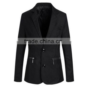 1pc Hot Sale With Zipper Pattern Turn Down Callor Long Sleeve Cotton and Polyester Bussiness Blazer photo-3