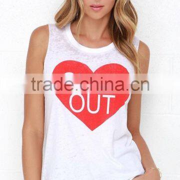 Soft Fabric Graphic Print Muscle Tank Tops Wholesale Women Sleevless Tank Top 2016 photo-2