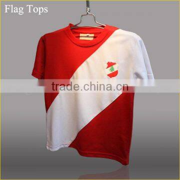 Wholesale custom Arab flag design t-shirt summer 2016 fancy Lebanon flag boys Arab t shirt