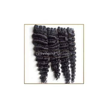 Deep wave natural hair weft