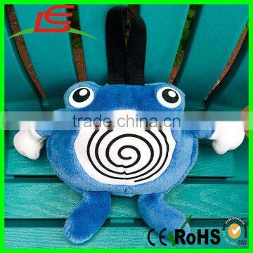 blue plush poliwhirl pokemon go bag purse backpack