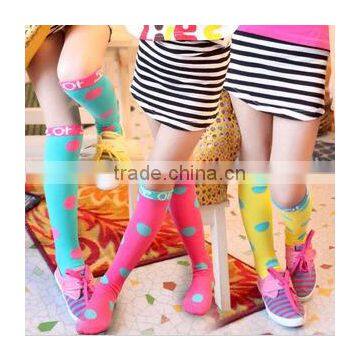 2016 Kids Girl Boot Socks with polka dots