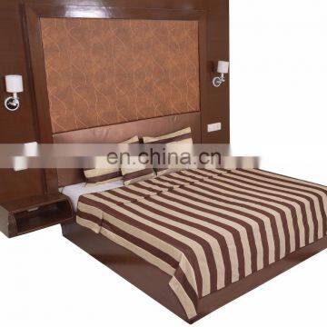 Soundarya poly silk stripes design double bed cover set