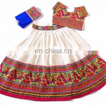 WHITE Navratri Dandiya Chaniya Choli-Designer bandhani chaniya choli-Kutch Handmade Chaniya Choli