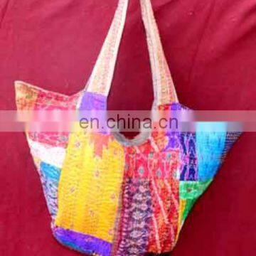 Indian handmade embroidered Unique patchwork kantha quilt hippie boho women shoulder bag hobo bag sling Tote Bag handbag purse