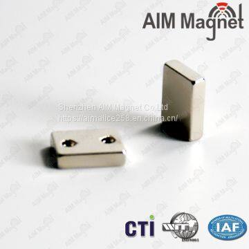 Small neodymium rectangular countersunk hole magnets