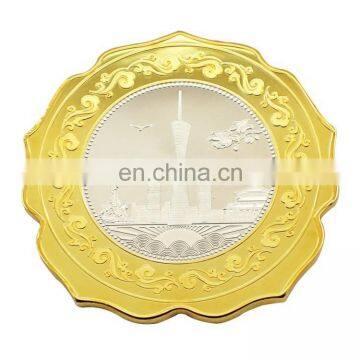 delicate gold plated metal coin, custom souvenir metal coin