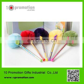Plastic creative stationery gel pen/colorful hair ball for children study
