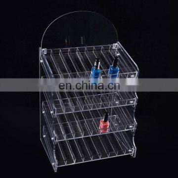 Assembly transparent plexiglass 4 layer nail polish display showcase