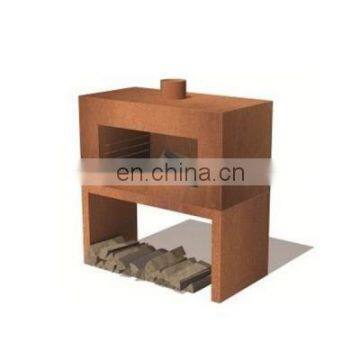 Cheap Corten steel material and wood fuel outdoor pellet stove