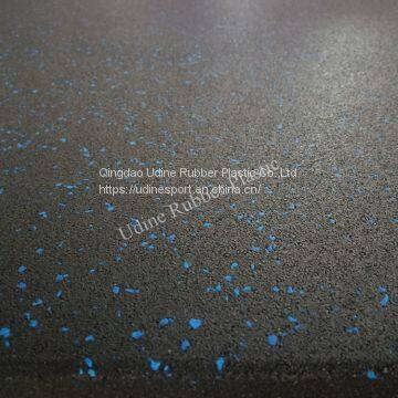 Commercial Rubber Gym Flooring 1m×1m×25mm Black With Flecks