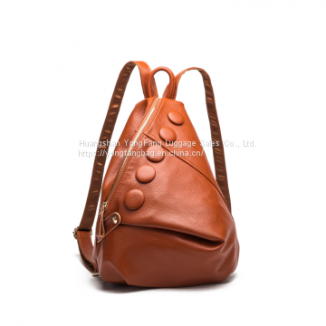 2019 new design fashion leather backpack leather travel backpack