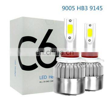 2PCS C6 9005 HB3 54W 5200LM Car LED Headlight Bulb Set COB Chip 6000K HID White