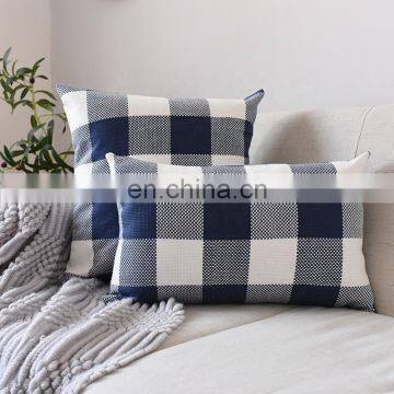 Custom Throw Pillow Case Cover Grid Stripe Cotton Home Sofa