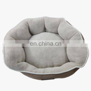 Popular round plush fluffy pet bed bottom waterproof material