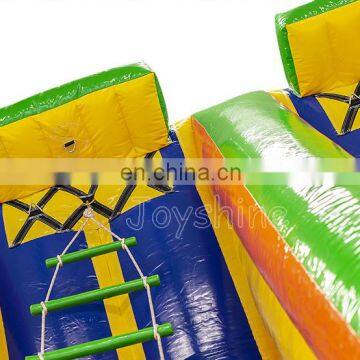 Double Lane Jacobs Ladder Wipeout Game Interactive Inflatable Twister Climbing Ladder For Sale