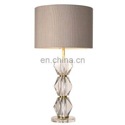 Modern Bedroom Sets Decorative Cake Turn Table Prismatic Geometry Crystal Table Lamps