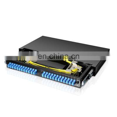 19 Inch Rock Mount ODF 1U 24 Port SC SX Fiber Optic Patch Panel Empty photo-2
