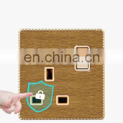 EU/UK Standard 45A Wall Button Switch With LED Light 86mm*86mm Thick Solid Wood Panel Sockets And Switches Electrical photo-4