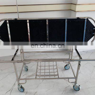 Stainless Steel Ambulance Emergency Stretcher Cart Patient Transport Trolley for Hospital photo-3