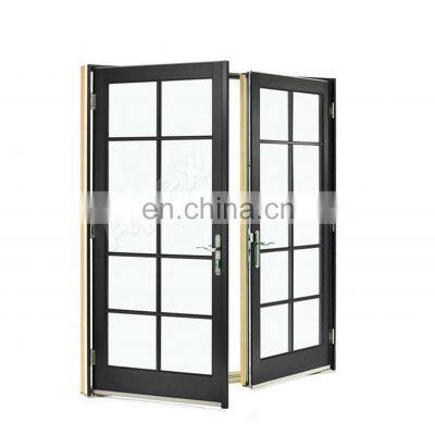 Aluminum double swing door aluminum frame glass door