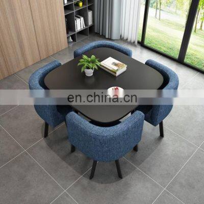 Manufacturer modern style living room home furniture Square space saving 4 seaters dining table set