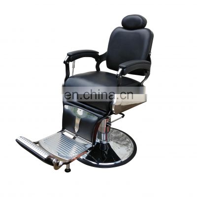 Reclining Hydraulic Pump Men Salon Equipment Beauty Salon Barber Chair Black  Portable Hair Salon Chair Sillas de peluqueria