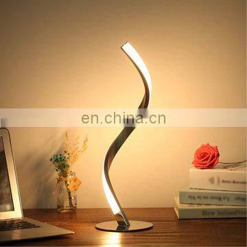 Spiral Aluminum Art Table Indoor Reading Lighting Lamp Bedroom Decoration Strip Table Light Lamp