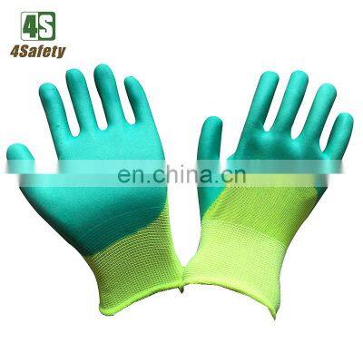 4SAFETY 3/4 Coating Finger Double Reinforced Foam Latex Work Gloves photo-2