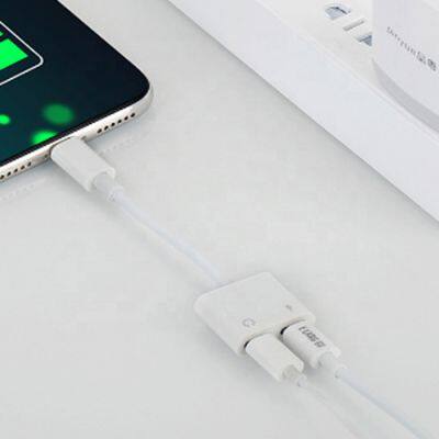 Lighting Audio Adapter 3.5 mm Headphone Jack Audio Splitter Phone Call for IPhone