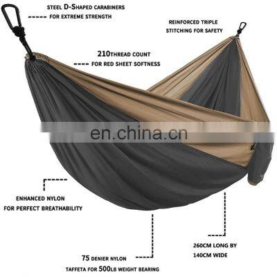 Cheap Fast Delivery Custom Double and Single Travel Outdoor Hammock Lightweight Camping Hammock photo-2