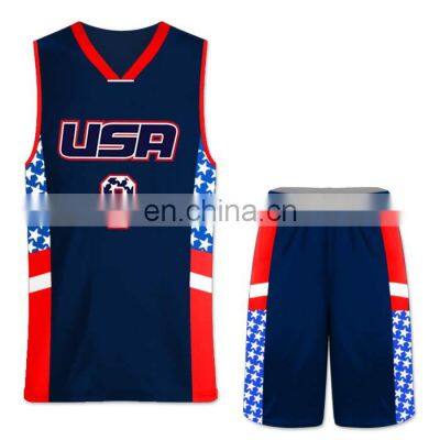 New latest stylish Basketball Uniforms Sport Kit Shirts Shorts jersey Set custom design printed Basketball jersey Uniforms