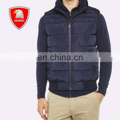 Men's Padded Vest Hot Stylish Blue Custom Puffer Vest for men