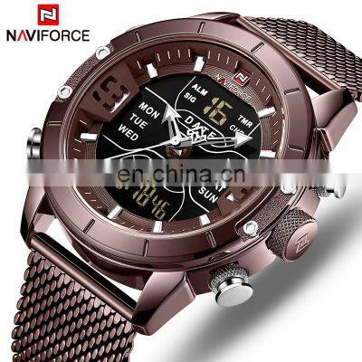 NAVIFORCE 9153 Men Week Time Display Stainless Steel Japan Quartz Business Wristwatch Digital Watches photo-4