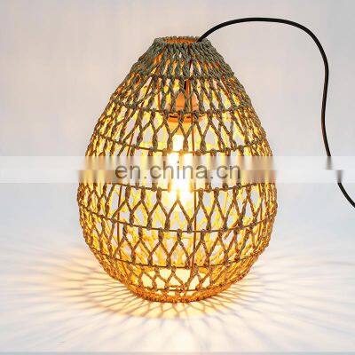 Dining Room Coffee shop handicraft decoration lamp boho imitation rattan lamp shade pendant