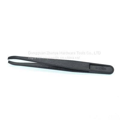 Plastic Tweezers Black Flat Head Elbow Pointed Flat Nose Round Head Plastic Anti-static Tweezers Carbon Fiber Tweezers 93304