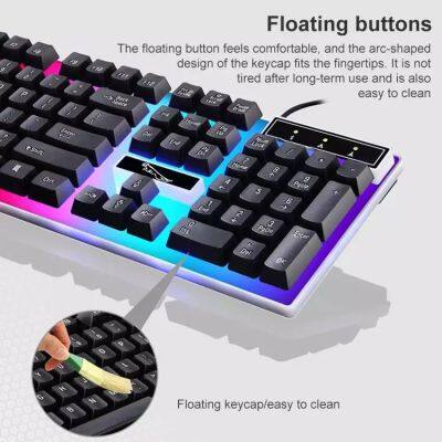Colorful Glare G21 Punk Wired Keyboard and Mouse Combo 104 Keys Led Backlit Computer Gaming Keyboard And Mouse Combos photo-3